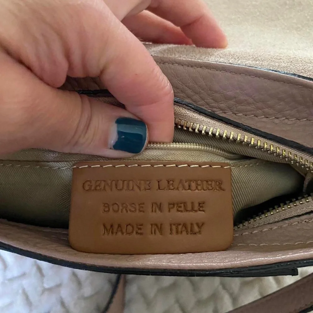 Borse in Pelle Italian Leather Dusty Pink Crossbody Bag
